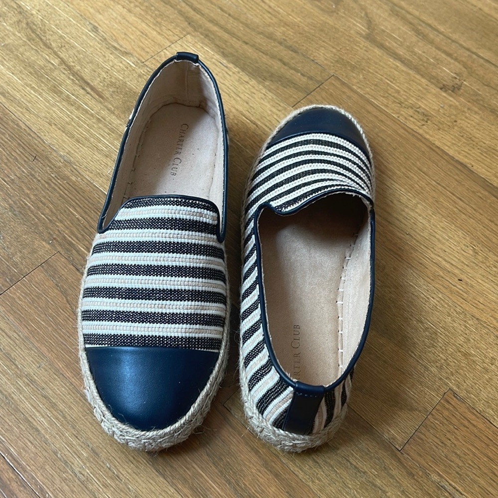 Charter Club Espadrilles | Navy and Tan | NWT